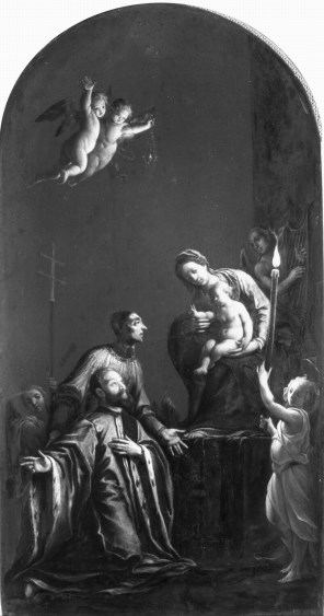 성모자와 함께 있는 성 라우렌시오 유스티니아노와 베네치아 귀족_by Pasquale Ottini.jpg